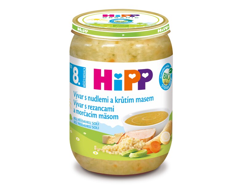 Hipp BIO Polévka Vývar s nudlemi a krůtím masem 190 g