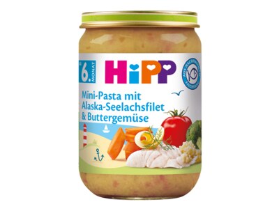 Hipp Těstoviny s treskou v máslové zelenině 190 g