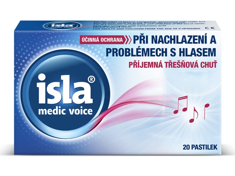 Isla Medic Voice s příchutí třešně 20 pastilek
