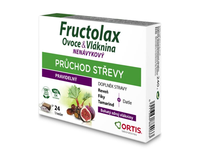 Fructolax Ovoce & Vláknina 24 žvýkacích kostek