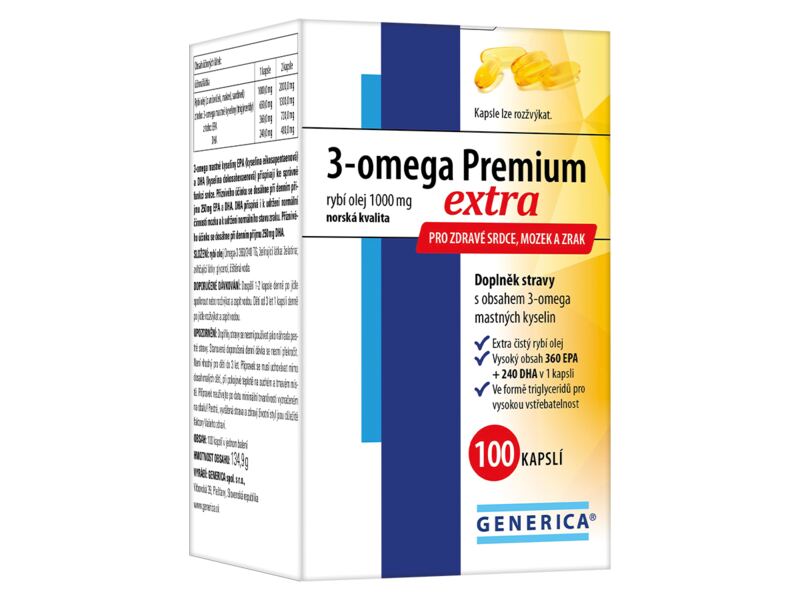 3-Omega Premium Extra Generica 100 kapslí 3-Omega Premium Extra Generica 100 kapslí