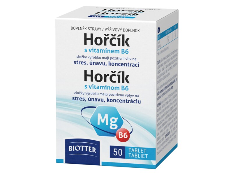 Biotter Hořčík 125 mg s vitamínem B6 50 tablet