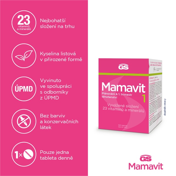 GS Mamavit 1 Plánování a 1. trimestr 90 tablet GS Mamavit 1 Plánování a 1. trimestr 90 tablet