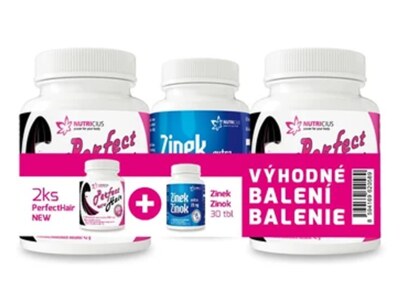 Nutricius Perfect HAIR New methionin 500 mg 200 tablet + Zinek 30 tablet