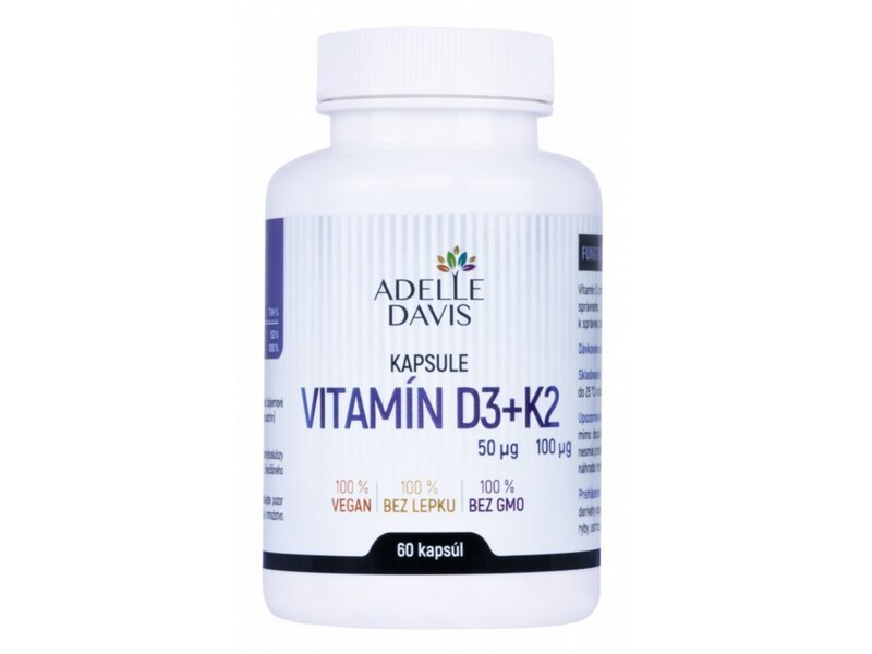 Adelle Davis Vitamín D3 + K2 60 kapslí