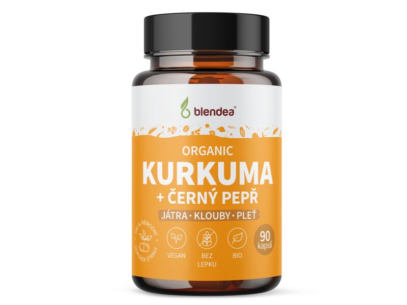 Blendea Bio Kurkuma + piperin 90 kapslí