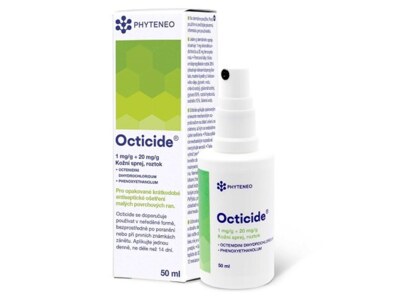 Octicide 1 mg/g + 20 mg/g kožní sprej 50 ml