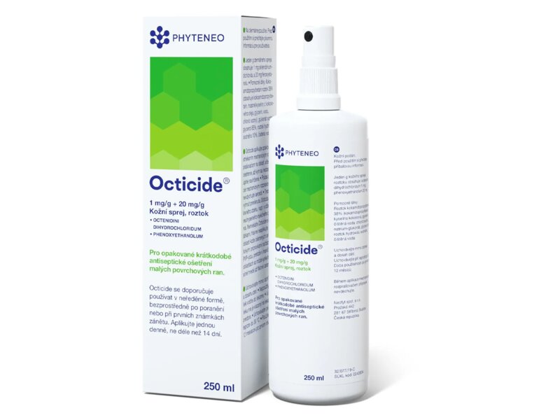 Octicide 1 mg/g + 20 mg/g kožní sprej 250 ml