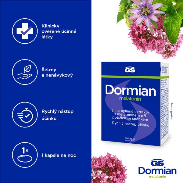 GS Dormian Melatonin 30 kapslí GS Dormian Melatonin 30 kapslí