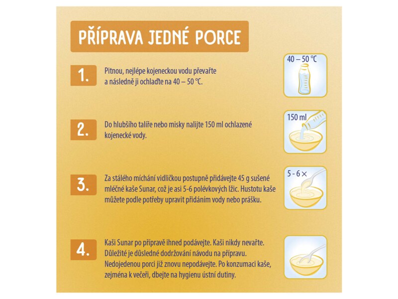 Sunar mléčná kaše na dobrou noc rýžová s příchutí banánu 210 g