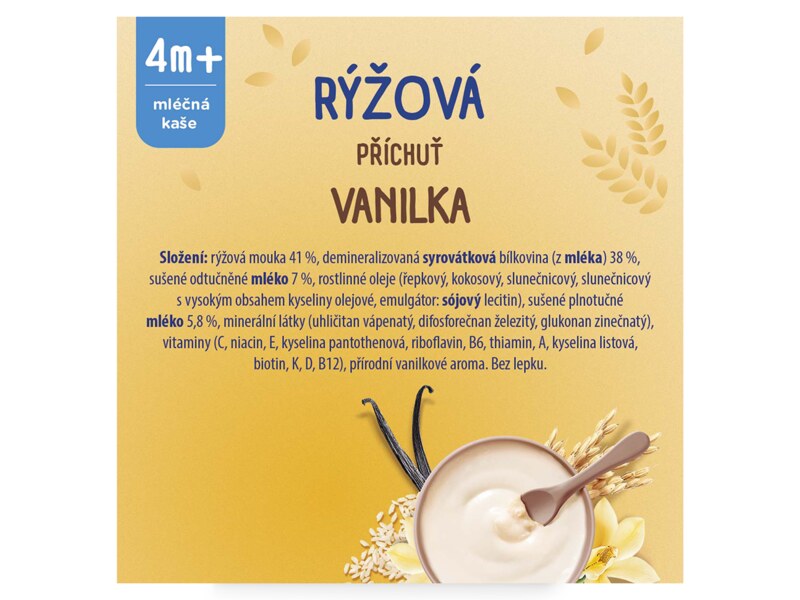 Sunar mléčná kaše rýžová s příchutí vanilky 210 g