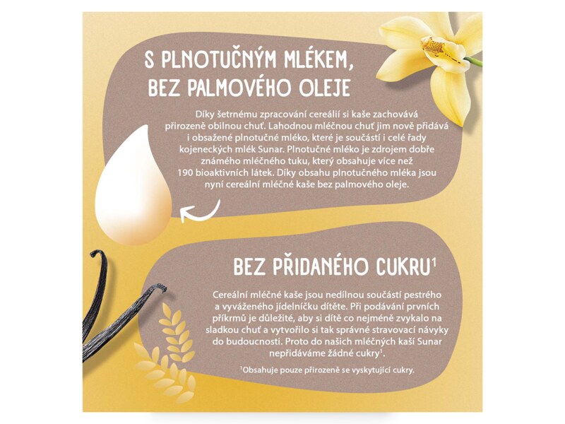 Sunar mléčná kaše rýžová s příchutí vanilky 210 g