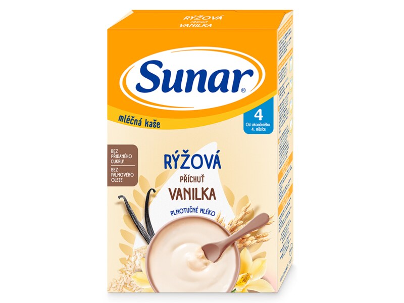 Sunar mléčná kaše rýžová s příchutí vanilky 210 g