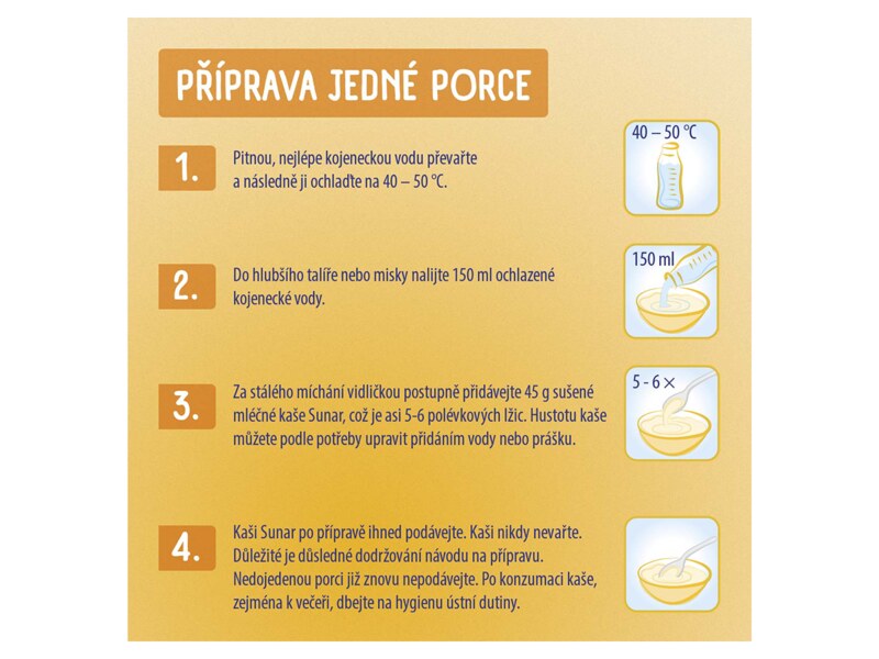 Sunar mléčná kaše 8 cereálií s příchutí jahody a banánu 210 g