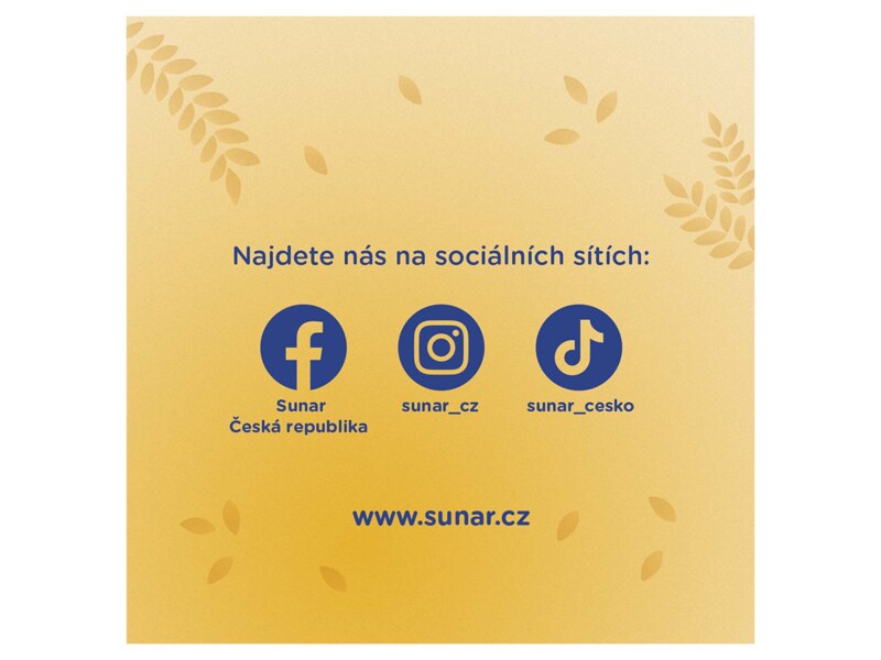 Sunar mléčná kaše 8 cereálií s příchutí jahody a maliny 210 g