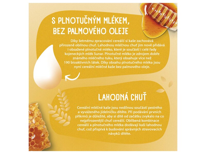 Sunar mléčná kaše na dobrou noc krupicová s příchutí medu 210 g