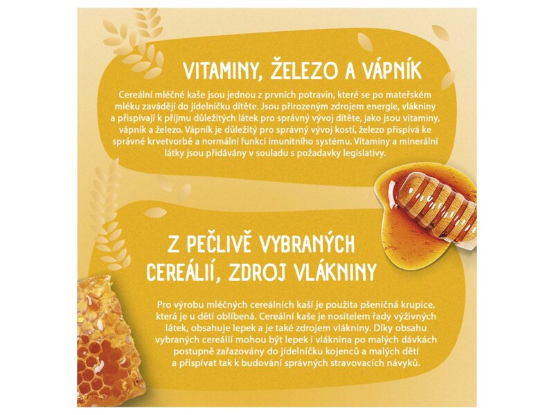 Sunar mléčná kaše na dobrou noc krupicová s příchutí medu 210 g