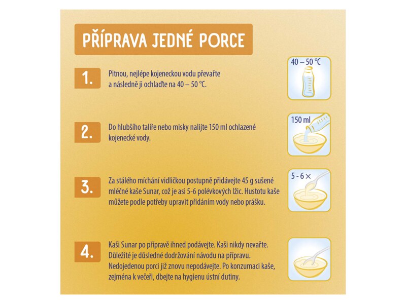 Sunar mléčná kaše 8 cereálií na dobrou noc s příchutí piškotu 210 g