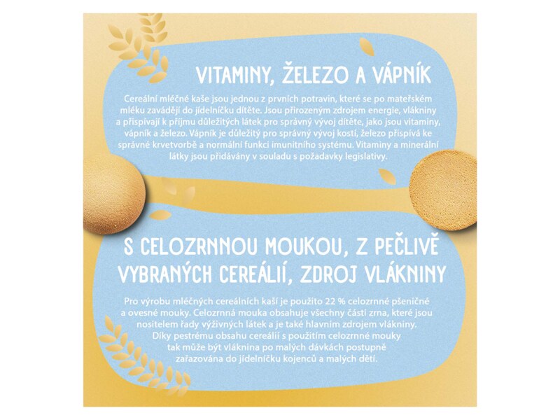 Sunar mléčná kaše 8 cereálií na dobrou noc s příchutí piškotu 210 g