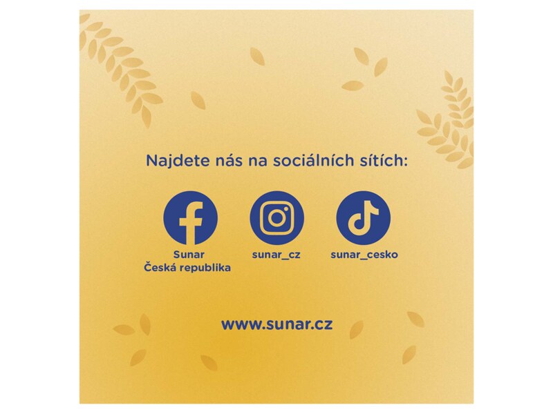 Sunar mléčná kaše 8 cereálií s příchutí jahody a banánu 340 g