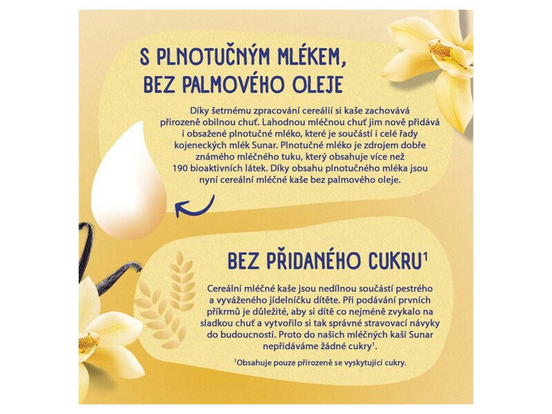 Sunar mléčná kaše na dobrou noc krupicová s příchutí vanilky 340 g