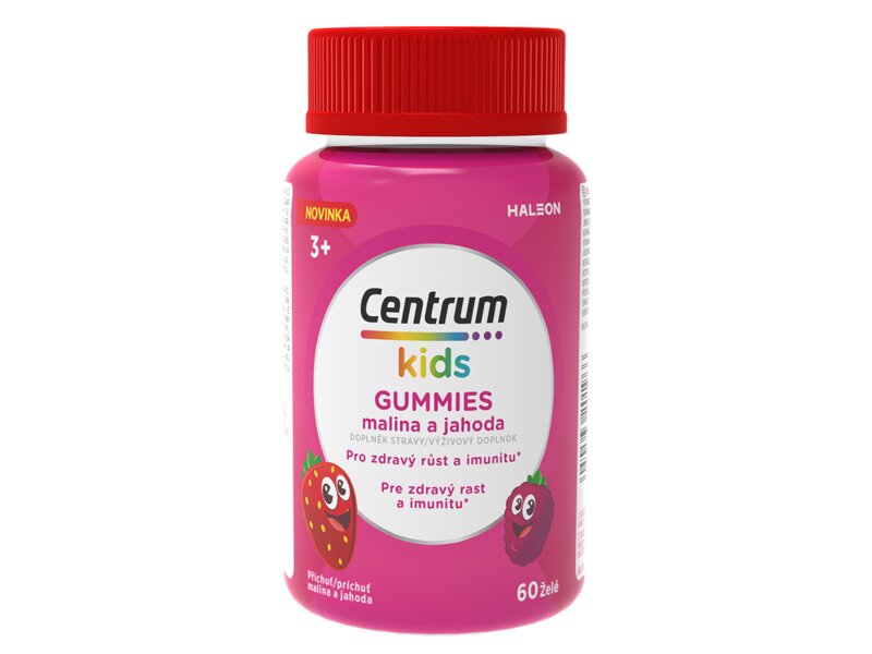 Centrum Kids Gummies multivitamín pro děti malina a jahoda želé 60 ks