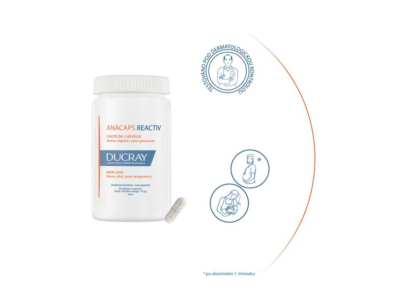 Ducray Anacaps Reactiv pro vlasy a nehty 30 kapslí