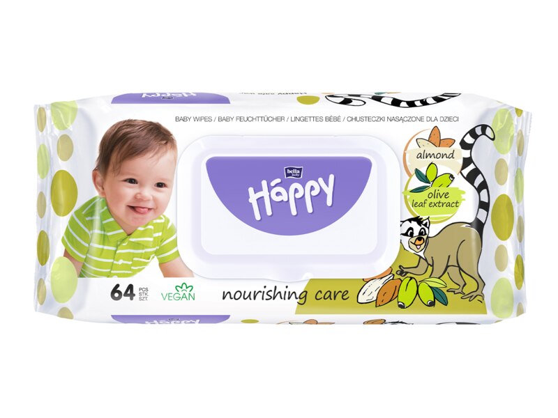 Bella Baby Happy Mandle a olivy vlhčené ubrousky 64 ks