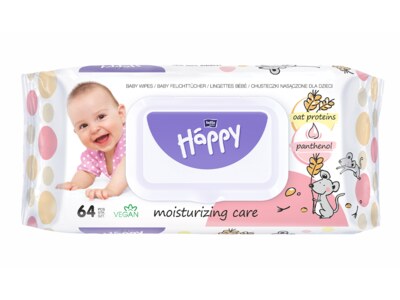 Bella Baby Happy Protein a panthenol vlhčené ubrousky 64 ks
