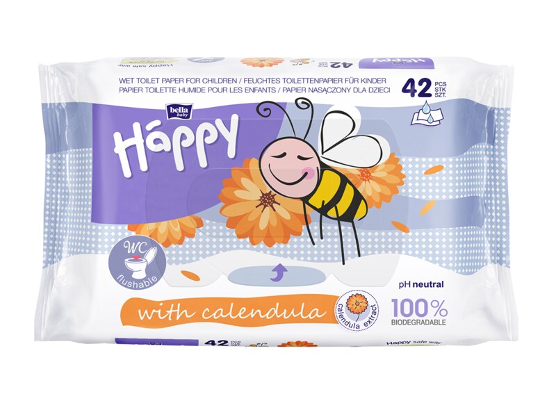 Bella Baby Happy dětský vlhčený toaletní papír s měsíčkem 42 ks