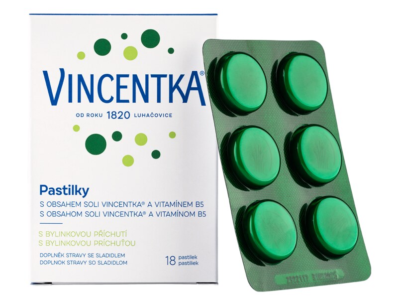 Vincentka Pastilky bylinné 18 ks