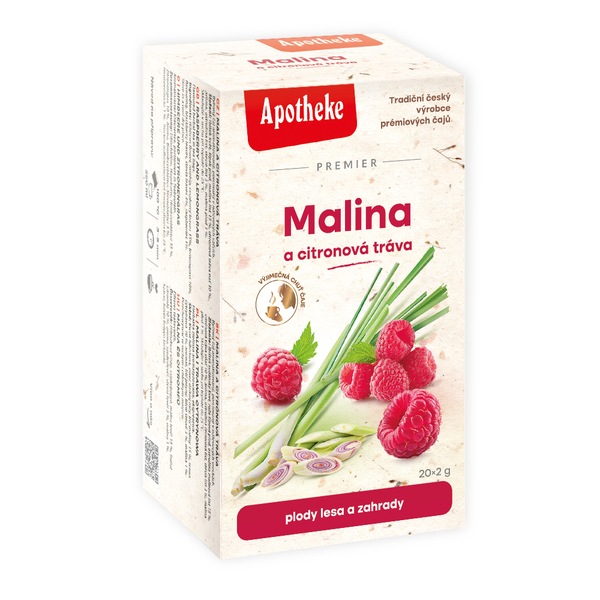 Apotheke Malina s citronovou trávou čaj nálevové sáčky 20x2 g Apotheke Malina s citronovou trávou čaj nálevové sáčky 20x2 g