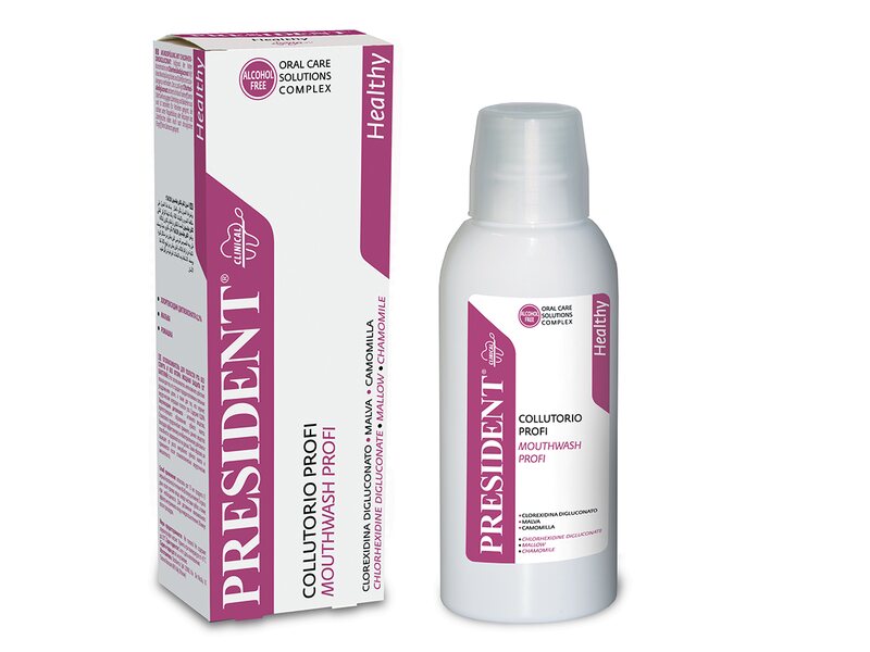 President Profi ústní voda s chlorhexidinem 0,2 % bez alkoholu 200 ml President Profi ústní voda s chlorhexidinem 0,2 % bez alkoholu 200 ml