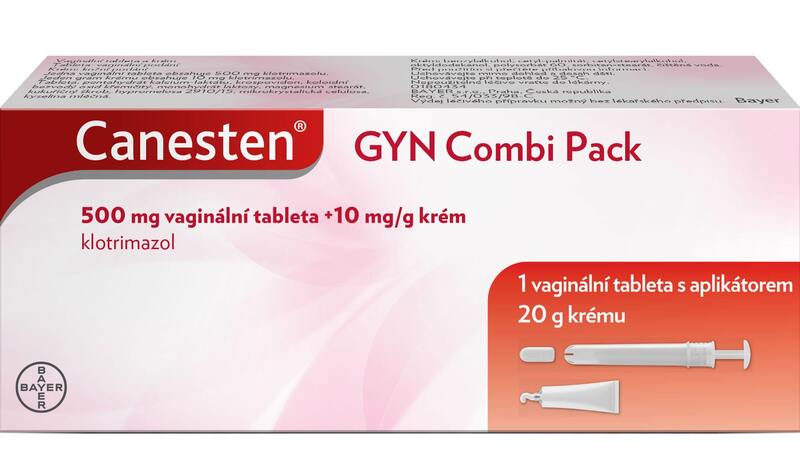 Canesten GYN Combi Pack vaginální tableta 500 mg+ 10 mg/g krém 20 g
