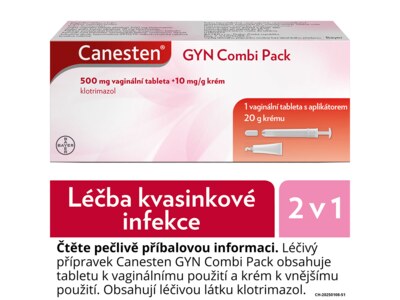 Canesten GYN Combi Pack vaginální tableta 500 mg+ 10 mg/g krém 20 g