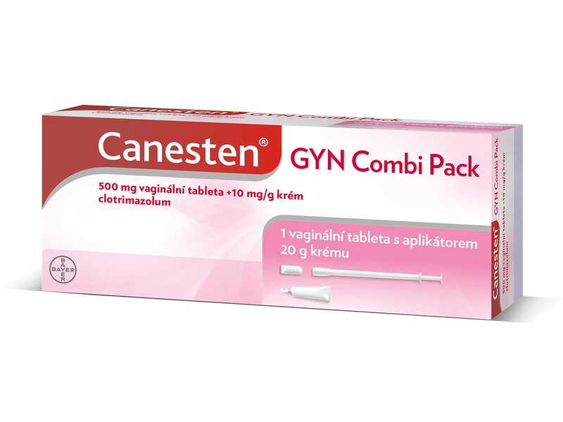 Canesten GYN Combi Pack vaginální tableta 500 mg+ 10 mg/g krém 20 g