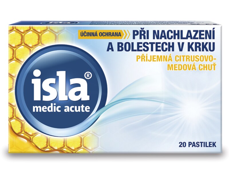 Isla Medic Acute s citrusovo-medovou příchutí 20 pastilek