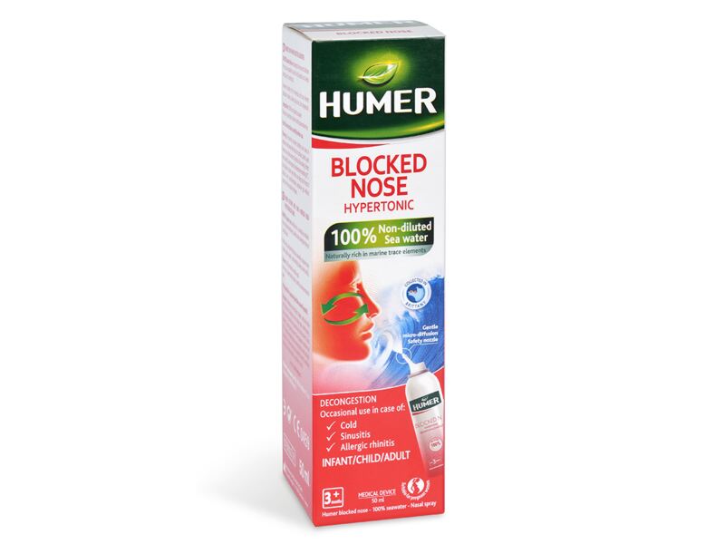 Humer Ucpaný nos 100% mořská voda hypertonická 50 ml