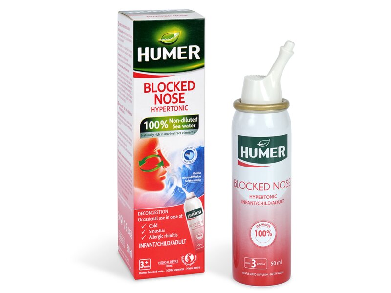Humer Ucpaný nos 100% mořská voda hypertonická 50 ml