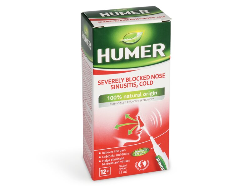 Humer Sinusitis sprej na velmi ucpaný nos 15 ml Humer Sinusitis sprej na velmi ucpaný nos 15 ml