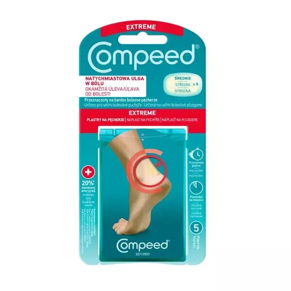 Compeed Extreme náplast na puchýře pata střední 5 ks Compeed Extreme náplast na puchýře pata střední 5 ks