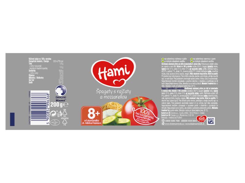 Hami příkrm Špagety s rajčaty a mozzarellou 200 g