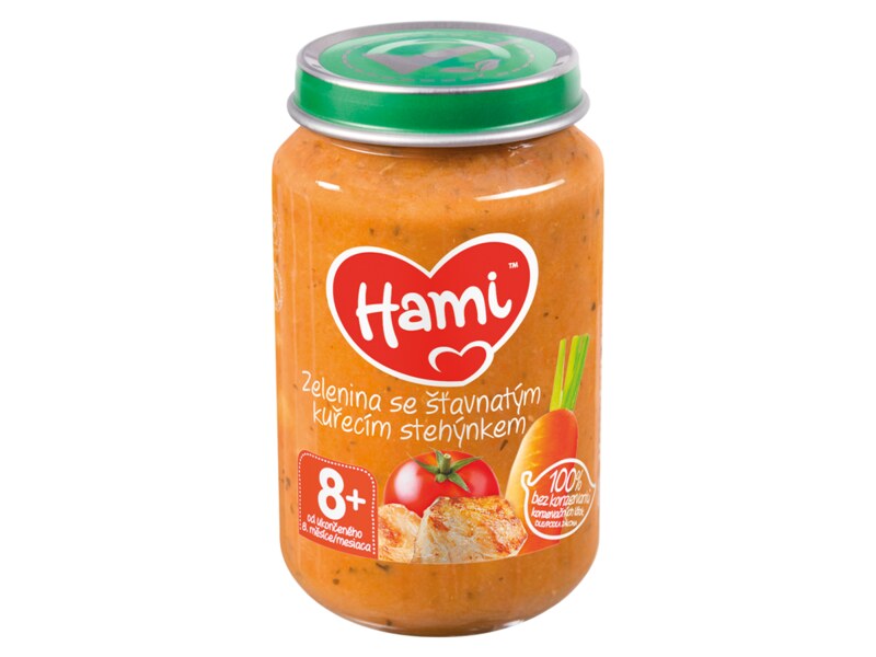 Hami příkrm Zelenina se šťavnatým kuřecím stehýnkem 200 g