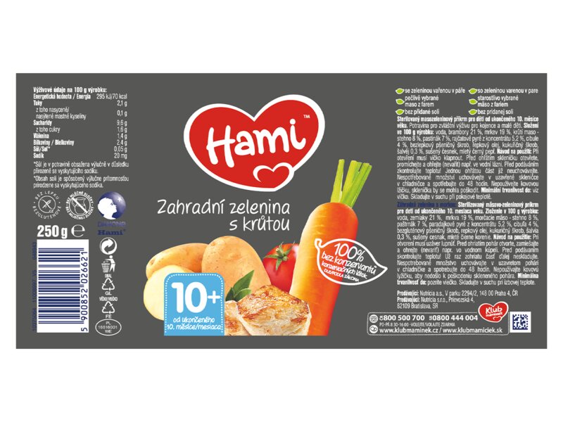 Hami příkrm Zahradní zelenina s krůtou 250 g