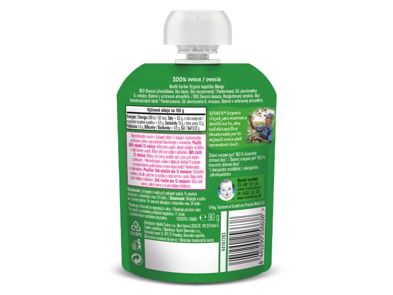 Gerber Kapsička mango BIO 6+ měsíců 90 g 