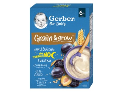 Gerber Nemléčná kaše na dobrou noc švestka 6+ měsíců 200 g Gerber Nemléčná kaše na dobrou noc švestka 6+ měsíců 200 g