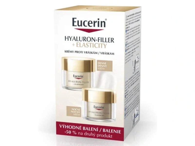 Eucerin Hyaluron-Filler + Elasticity denní krém + noční krém 2x50 ml