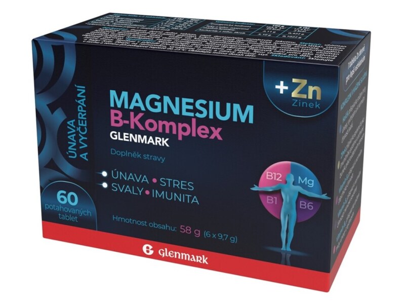 Magnesium B-komplex Glenmark se zinkem 60 tablet