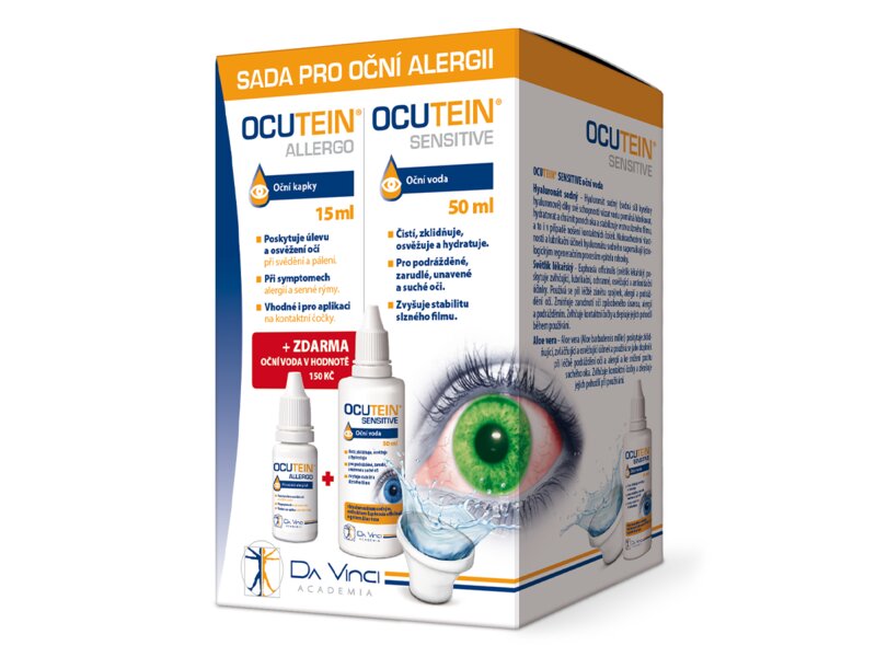 Ocutein Allergo oční kapky 15 ml + Ocutein Sensitive oční voda 50 ml