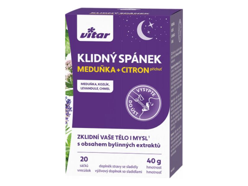 Vitar Klidný spánek meduňka+citron 20 sáčků
